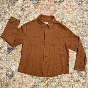 Men's Quilted Knit Shirt Jacket - Goodfellow & Co- Brown XXL